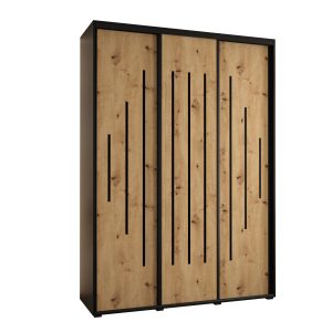 Szafa przesuwna 60 wysoka DAVOS 12 170 czarny+artisan+czarny 760838 Szafa przesuwna 60 wysoka DAVOS 12 170 czarny+artisan+czarny 760838