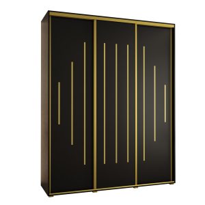 Szafa przesuwna 60 wysoka DAVOS 12 190 czarny+czarny+złoty 760613 Szafa przesuwna 60 wysoka DAVOS 12 190 czarny+czarny+złoty 760613