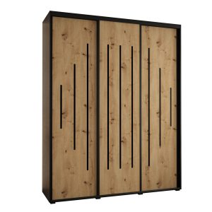 Szafa przesuwna 60 wysoka DAVOS 12 200 czarny+artisan+czarny 761223 Szafa przesuwna 60 wysoka DAVOS 12 200 czarny+artisan+czarny 761223