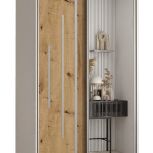 Szafa przesuwna 60 wysoka Davos 13 110 biały+artisan+srebrny 161705 Szafa przesuwna 60 wysoka Davos 13 110 biały+artisan+srebrny 161705