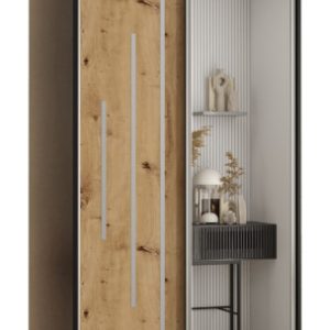 Szafa przesuwna 60 wysoka Davos 13 120 czarny+artisan+srebrn 161700 Szafa przesuwna 60 wysoka Davos 13 120 czarny+artisan+srebrn 161700