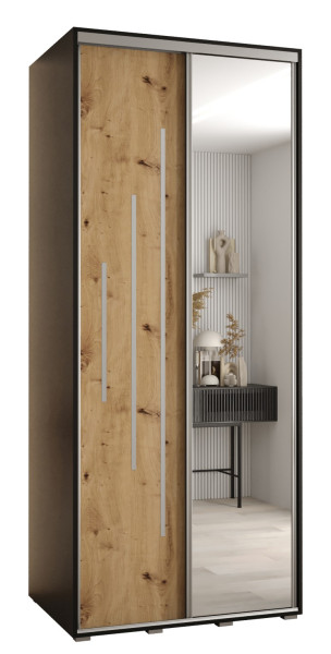 Szafa przesuwna 60 wysoka Davos 13 120 czarny+artisan+srebrn 161700