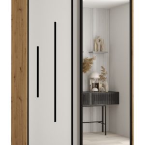 Szafa przesuwna 60 wysoka Davos 13 130 artisan+biały+czarny 161788 Szafa przesuwna 60 wysoka Davos 13 130 artisan+biały+czarny 161788