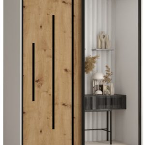 Szafa przesuwna 60 wysoka Davos 13 130 biały+artisan+srebrny 161795 Szafa przesuwna 60 wysoka Davos 13 130 biały+artisan+srebrny 161795