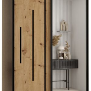 Szafa przesuwna 60 wysoka Davos 13 130 czarny+artisan+czarny 161864 Szafa przesuwna 60 wysoka Davos 13 130 czarny+artisan+czarny 161864