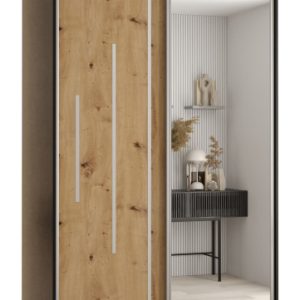 Szafa przesuwna 60 wysoka Davos 13 130 czarny+artisan+srebrn 161858 Szafa przesuwna 60 wysoka Davos 13 130 czarny+artisan+srebrn 161858