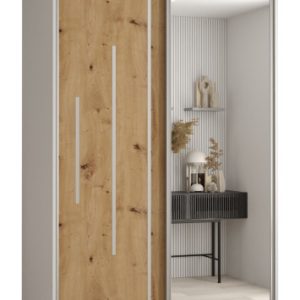 Szafa przesuwna 60 wysoka Davos 13 140 biały+artisan+srebrny 165580 Szafa przesuwna 60 wysoka Davos 13 140 biały+artisan+srebrny 165580