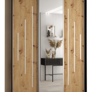 Szafa przesuwna 60 wysoka Davos 13 170 czarny+artisan+srebrn 171914 Szafa przesuwna 60 wysoka Davos 13 170 czarny+artisan+srebrn 171914