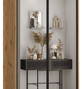 Szafa przesuwna 60 wysoka Davos 2 110 artisan+artisan+czarny 133932