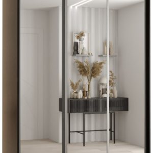 Szafa przesuwna 60 wysoka Davos 2 160 czarny+czarny+srebrny 133987 Szafa przesuwna 60 wysoka Davos 2 160 czarny+czarny+srebrny 133987