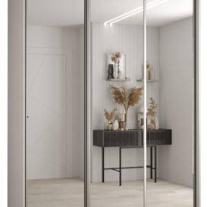 Szafa przesuwna 60 wysoka Davos 2 180 biały+biały+srebrny 133882 Szafa przesuwna 60 wysoka Davos 2 180 biały+biały+srebrny 133882