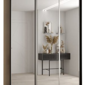 Szafa przesuwna 60 wysoka Davos 2 180 czarny+czarny+srebrny 133961 Szafa przesuwna 60 wysoka Davos 2 180 czarny+czarny+srebrny 133961