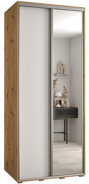 Szafa przesuwna 60 wysoka Davos 3 100 artisan+biały+srebrny 134091