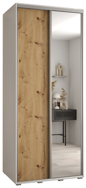 Szafa przesuwna 60 wysoka Davos 3 100 biały+artisan+srebrny 134147