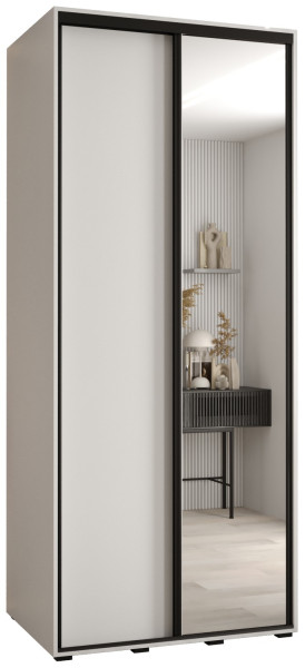 Szafa przesuwna 60 wysoka Davos 3 100 biały+biały+czarny 134143