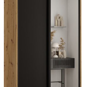 Szafa przesuwna 60 wysoka Davos 3 110 artisan+czarny+czarny 134548