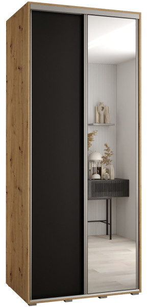 Szafa przesuwna 60 wysoka Davos 3 110 artisan+czarny+srebrny 134154