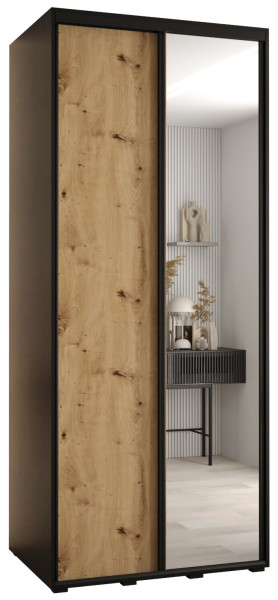 Szafa przesuwna 60 wysoka Davos 3 110 czarny+artisan+czarny 134124