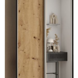 Szafa przesuwna 60 wysoka Davos 3 120 czarny+artisan+srebrny 134082 Szafa przesuwna 60 wysoka Davos 3 120 czarny+artisan+srebrny 134082