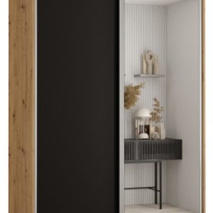 Szafa przesuwna 60 wysoka Davos 3 130 artisan+czarny+srebrny 134090