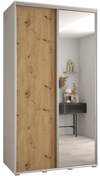 Szafa przesuwna 60 wysoka Davos 3 130 biały+artisan+srebrny 134072