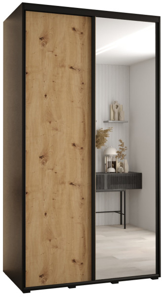 Szafa przesuwna 60 wysoka Davos 3 130 czarny+artisan+czarny 134157