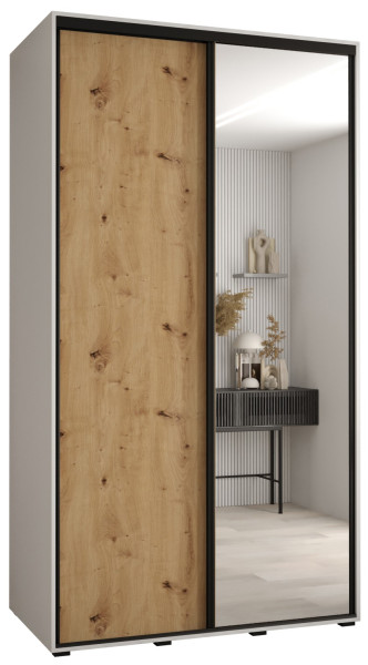 Szafa przesuwna 60 wysoka Davos 3 140 biały+artisan+czarny 134095