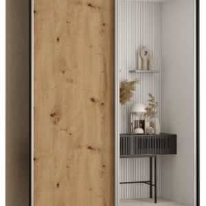 Szafa przesuwna 60 wysoka Davos 3 140 czarny+artisan+srebrny 134126
