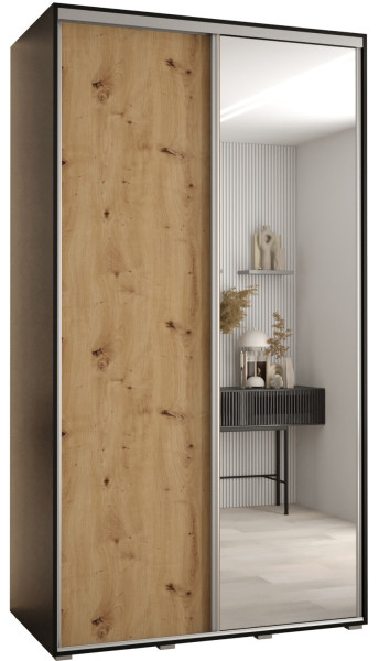 Szafa przesuwna 60 wysoka Davos 3 140 czarny+artisan+srebrny 134126