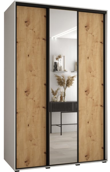 Szafa przesuwna 60 wysoka Davos 3 160 biały+artisan+czarny 138730