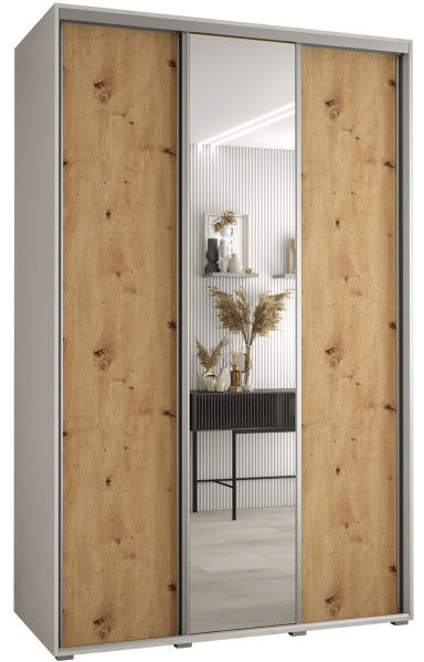 Szafa przesuwna 60 wysoka Davos 3 160 biały+artisan+srebrny 138734