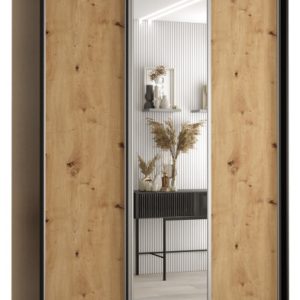 Szafa przesuwna 60 wysoka Davos 3 160 czarny+artisan+srebrny 138763