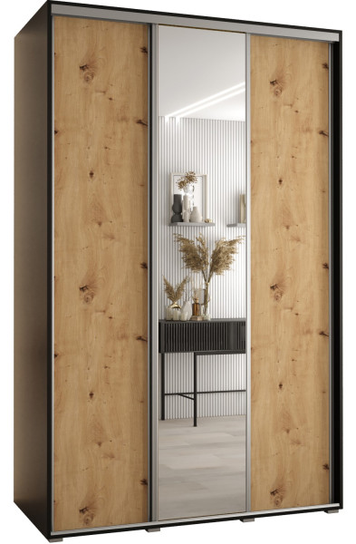 Szafa przesuwna 60 wysoka Davos 3 160 czarny+artisan+srebrny 138763