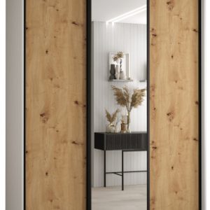 Szafa przesuwna 60 wysoka Davos 3 170 biały+artisan+czarny 138731