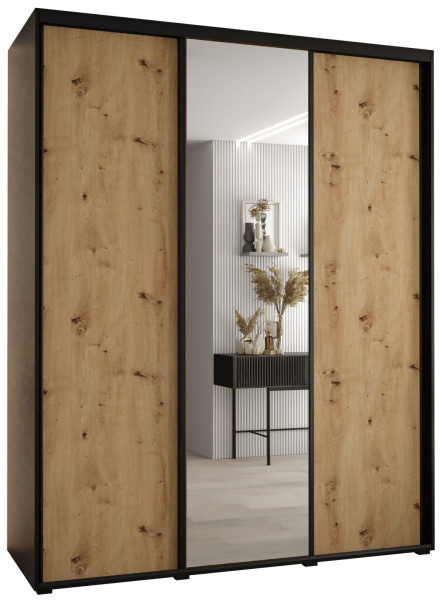 Szafa przesuwna 60 wysoka Davos 3 190 czarny+artisan+czarny 139230
