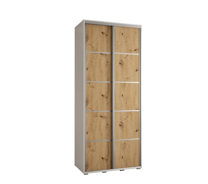 Szafa przesuwna 60 wysoka DAVOS 4 100 biały+artisan+srebrny 760314