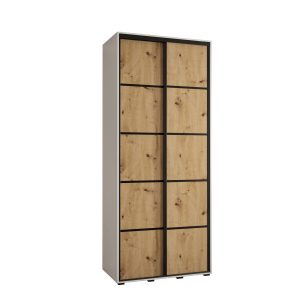 Szafa przesuwna 60 wysoka DAVOS 4 110 biały+artisan+czarny 761093 Szafa przesuwna 60 wysoka DAVOS 4 110 biały+artisan+czarny 761093