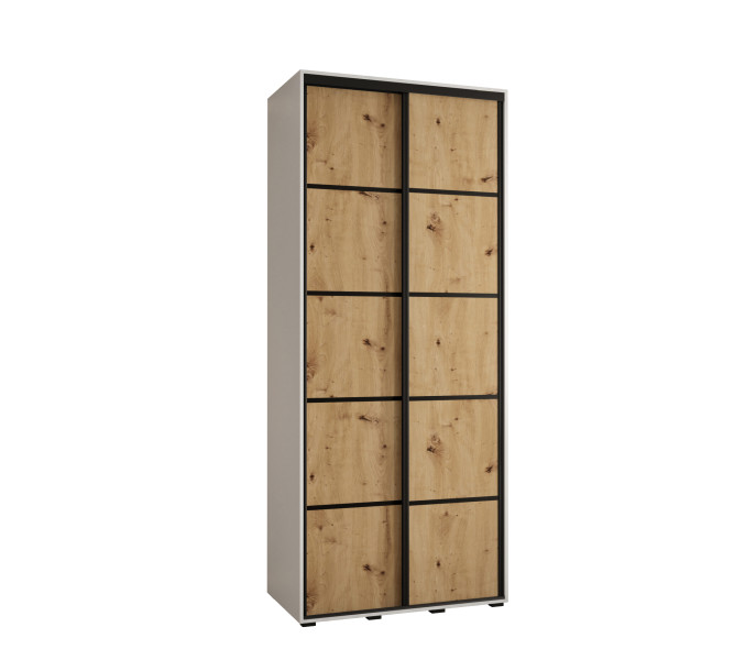 Szafa przesuwna 60 wysoka DAVOS 4 110 biały+artisan+czarny 761093
