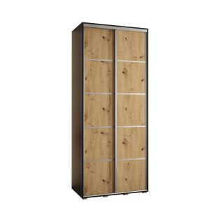 Szafa przesuwna 60 wysoka DAVOS 4 110 czarny+artisan+srebrny 761316 Szafa przesuwna 60 wysoka DAVOS 4 110 czarny+artisan+srebrny 761316