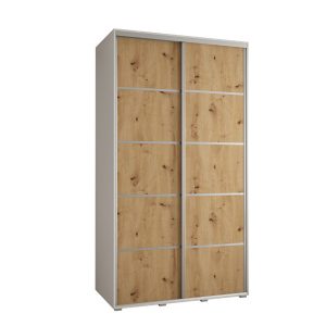 Szafa przesuwna 60 wysoka DAVOS 4 130 biały+artisan+srebrny 760998 Szafa przesuwna 60 wysoka DAVOS 4 130 biały+artisan+srebrny 760998