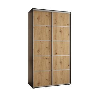 Szafa przesuwna 60 wysoka DAVOS 4 130 czarny+artisan+srebrny 761242 Szafa przesuwna 60 wysoka DAVOS 4 130 czarny+artisan+srebrny 761242