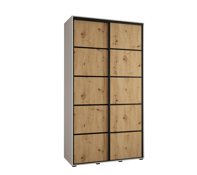 Szafa przesuwna 60 wysoka DAVOS 4 140 biały+artisan+czarny 760985