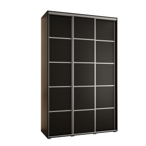 Szafa przesuwna 60 wysoka DAVOS 4 150 czarny+czarny+srebrny 760650 Szafa przesuwna 60 wysoka DAVOS 4 150 czarny+czarny+srebrny 760650