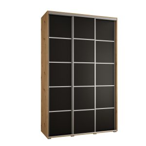 Szafa przesuwna 60 wysoka DAVOS 4 160 artisan+czarny+srebrny 759675 Szafa przesuwna 60 wysoka DAVOS 4 160 artisan+czarny+srebrny 759675