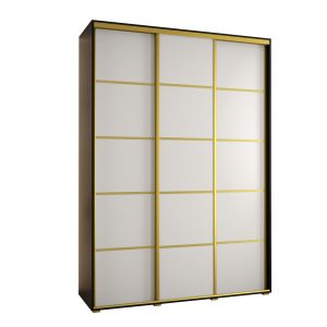 Szafa przesuwna 60 wysoka DAVOS 4 180 czarny+biały+złoty 759631 Szafa przesuwna 60 wysoka DAVOS 4 180 czarny+biały+złoty 759631