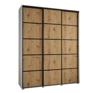 Szafa przesuwna 60 wysoka DAVOS 4 190 biały+artisan+czarny 759721 Szafa przesuwna 60 wysoka DAVOS 4 190 biały+artisan+czarny 759721