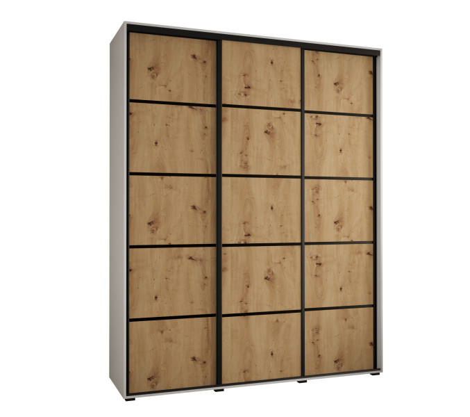 Szafa przesuwna 60 wysoka DAVOS 4 190 biały+artisan+czarny 759721