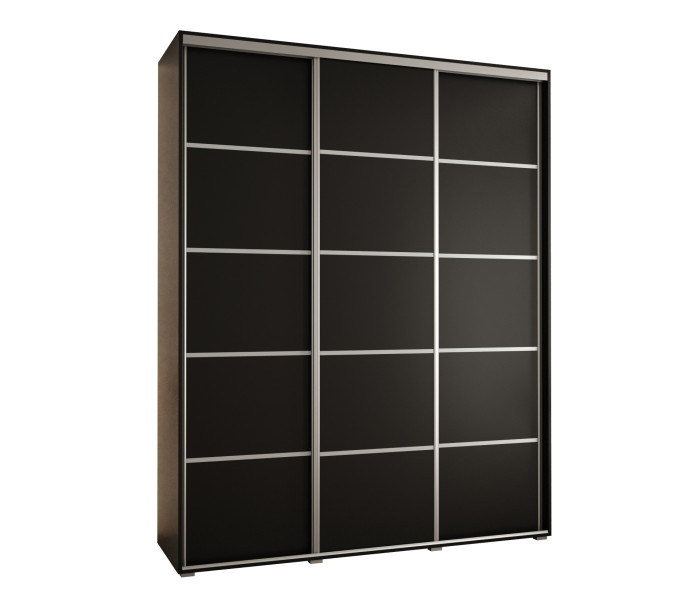 Szafa przesuwna 60 wysoka DAVOS 4 190 czarny+czarny+srebrny 759683