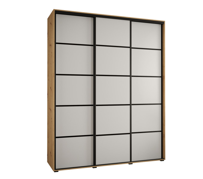Szafa przesuwna 60 wysoka DAVOS 4 200 artisan+biały+czarny 759661
