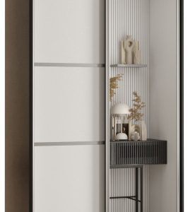 Szafa przesuwna 60 wysoka Davos 5 110 czarny+biały+srebrny 139611